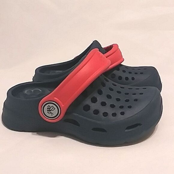 Joybees Harper Toddler Slip On Water Shoes Navy Pink ish Red Straps size 4 / 5 - Picture 2 of 12